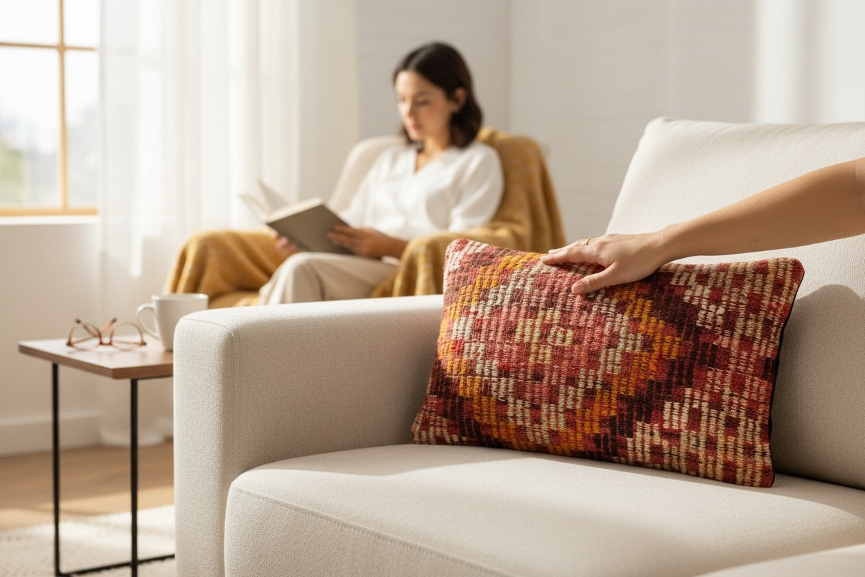 ALEV Vintage Kelim Kissen 50x30cm