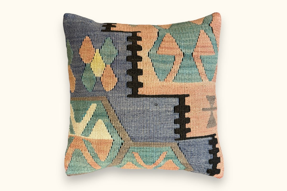 MERVE Vintage Kelim Kissen 40x40cm