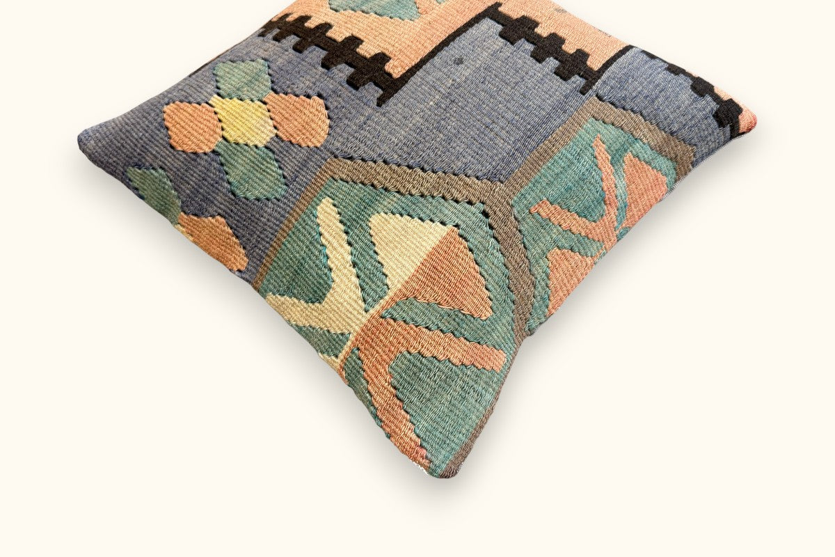 MERVE Vintage Kelim Kissen 40x40cm