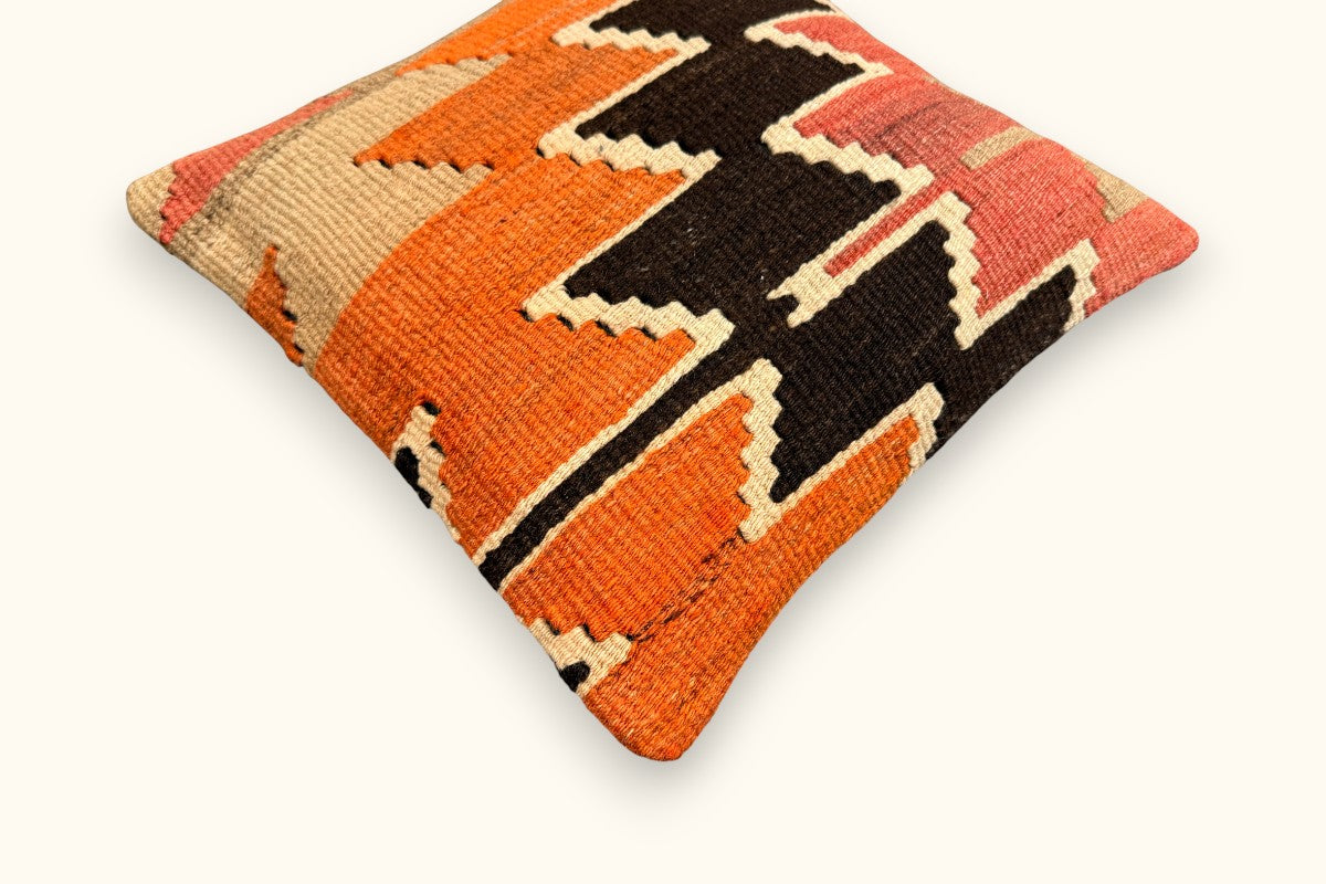 RUZGAR Vintage Kelim Kissen 40x40cm