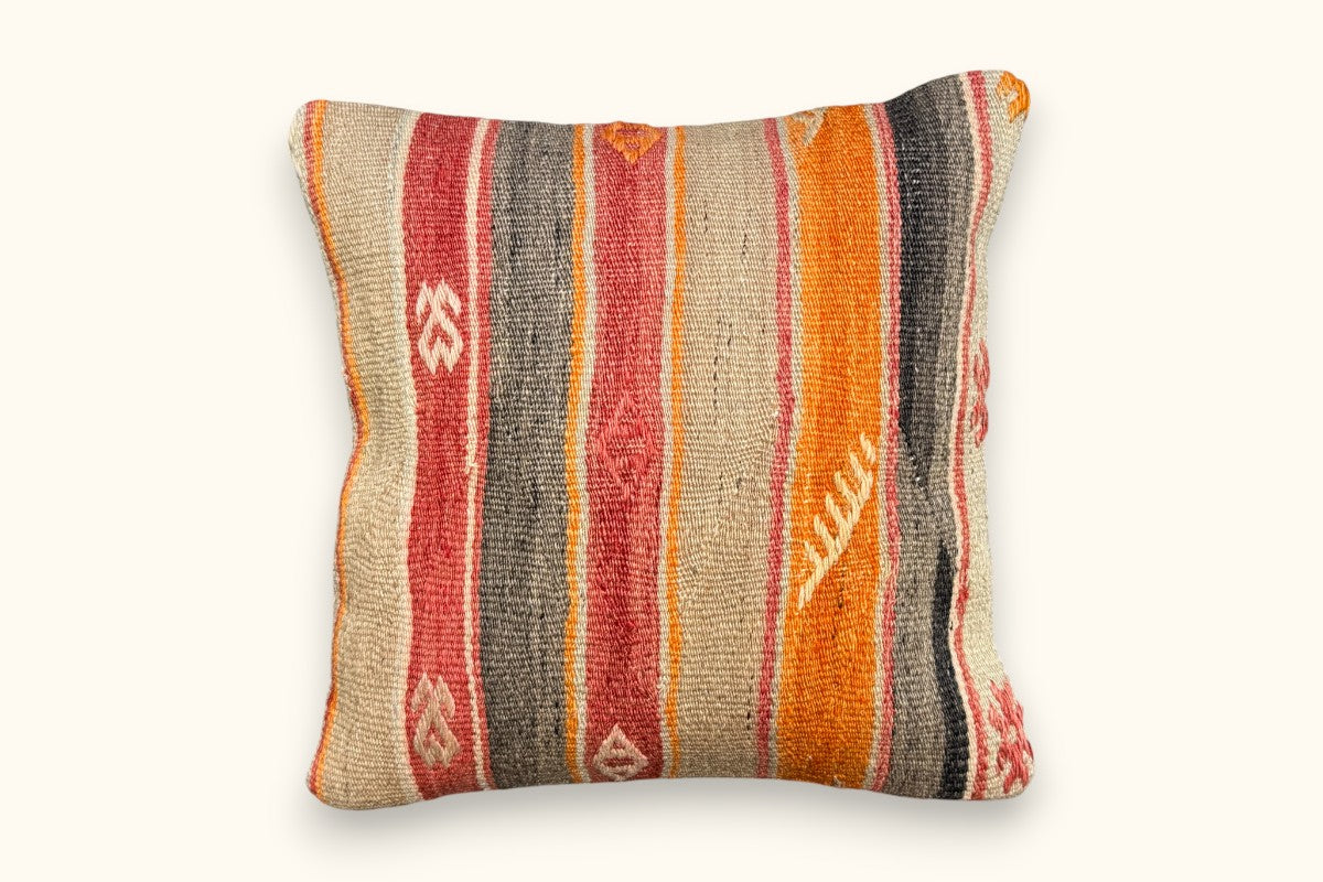 TOPRAK Vintage Kelim Kissen 40x40cm