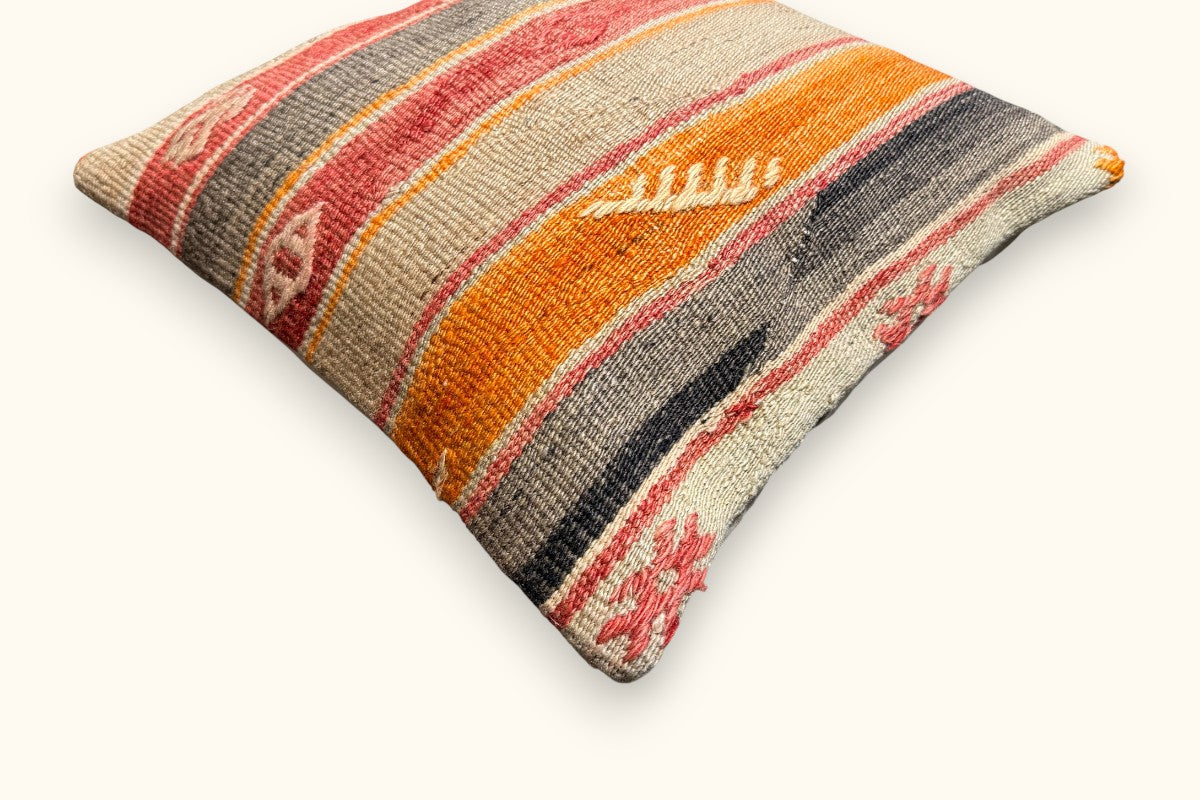 TOPRAK Vintage Kelim Kissen 40x40cm