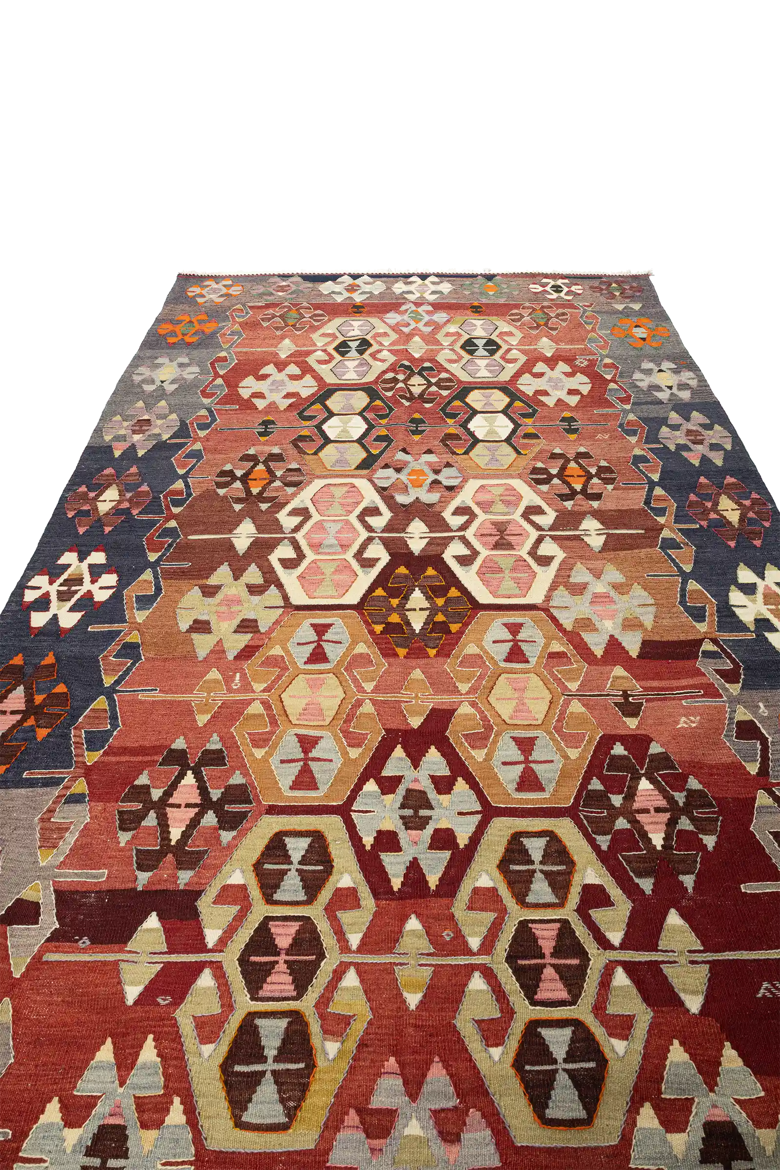 Perspektivische Ansicht – rhythmisches, lebendiges Design aus Westanatolien mit warmen Farbübergängen