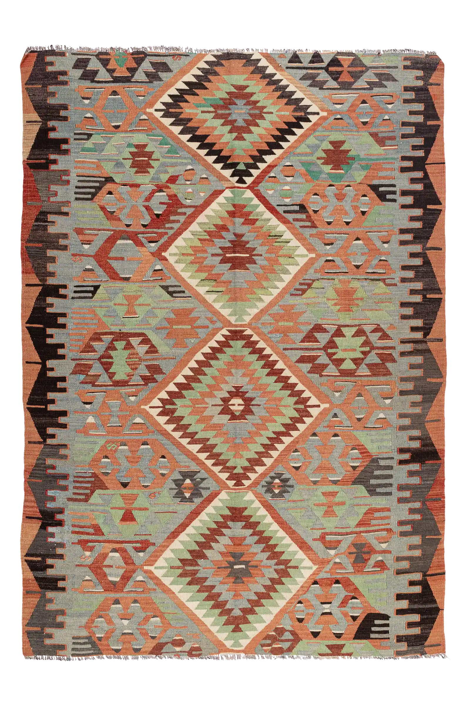 Allover-Muster mit Rauten, Symbolik & Farbwirkung in Rostrot & Grün