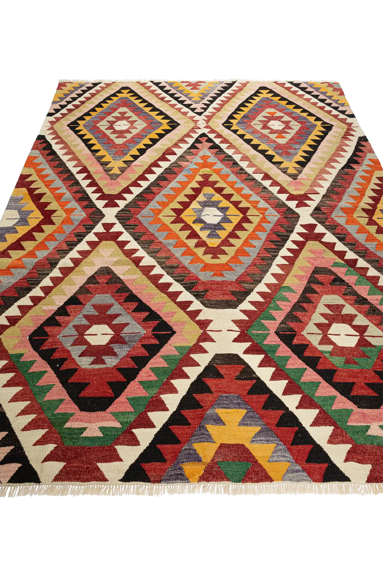 Perspektivische Ansicht des Teppichs – betont Tiefe, Lichtspiel und dreidimensional wirkende Flächengliederung