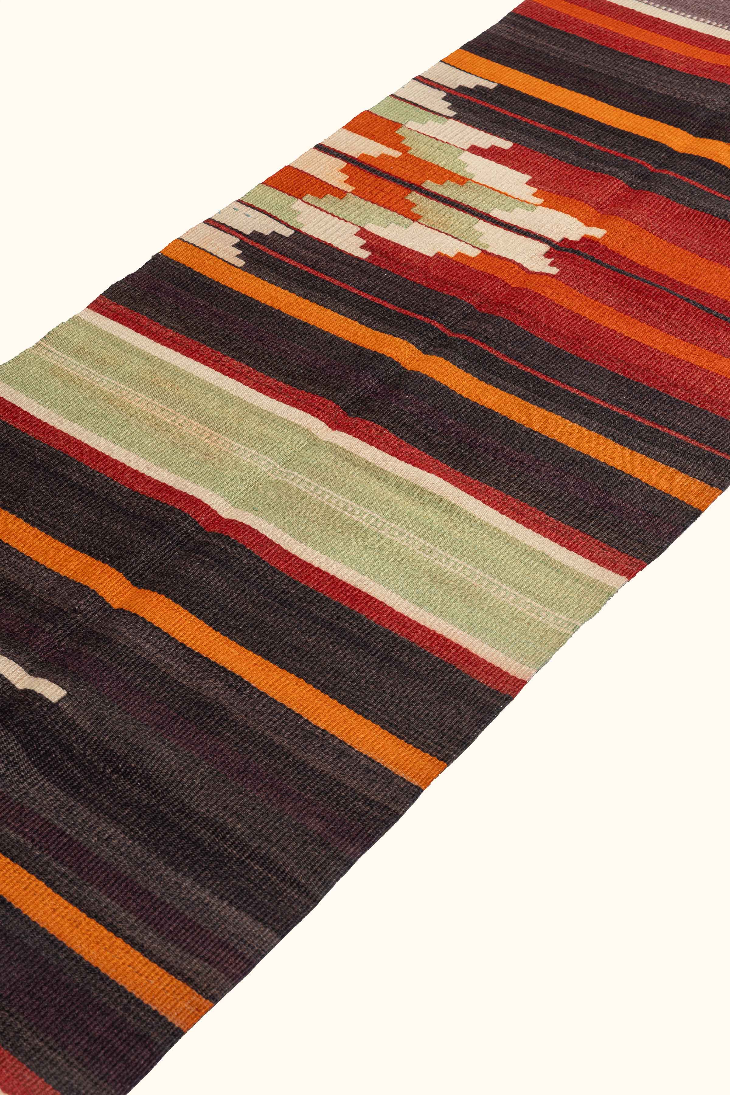 Der ANTEP Kelim aus Gaziantep – fließende Streifen, tiefe Farbtöne und symbolische Mitte