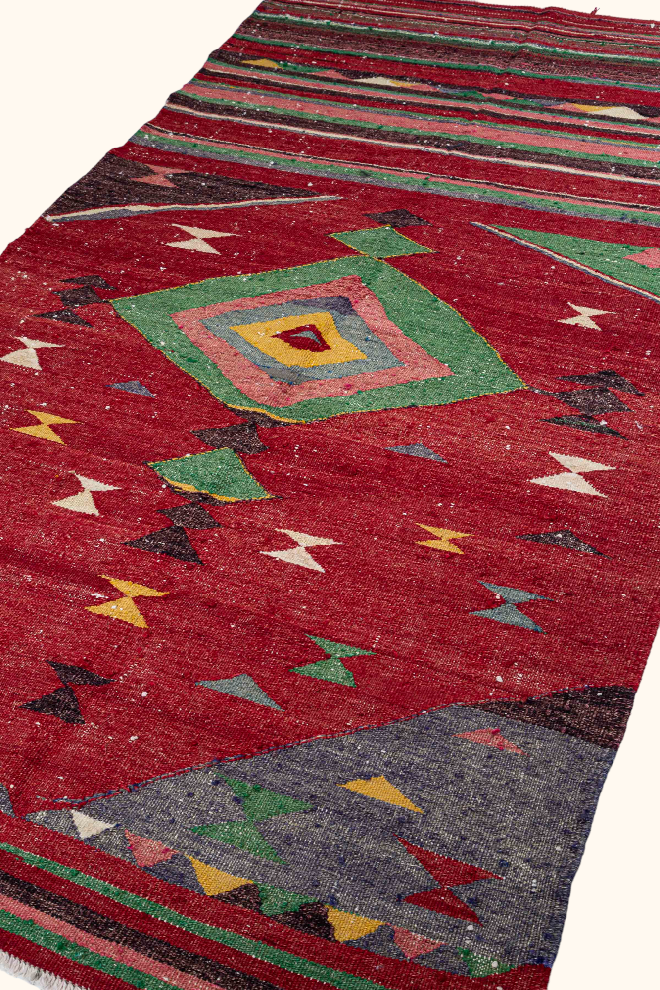 DAZKIRI AFYON Vintage Kelim Teppich 257cm x 143cm
