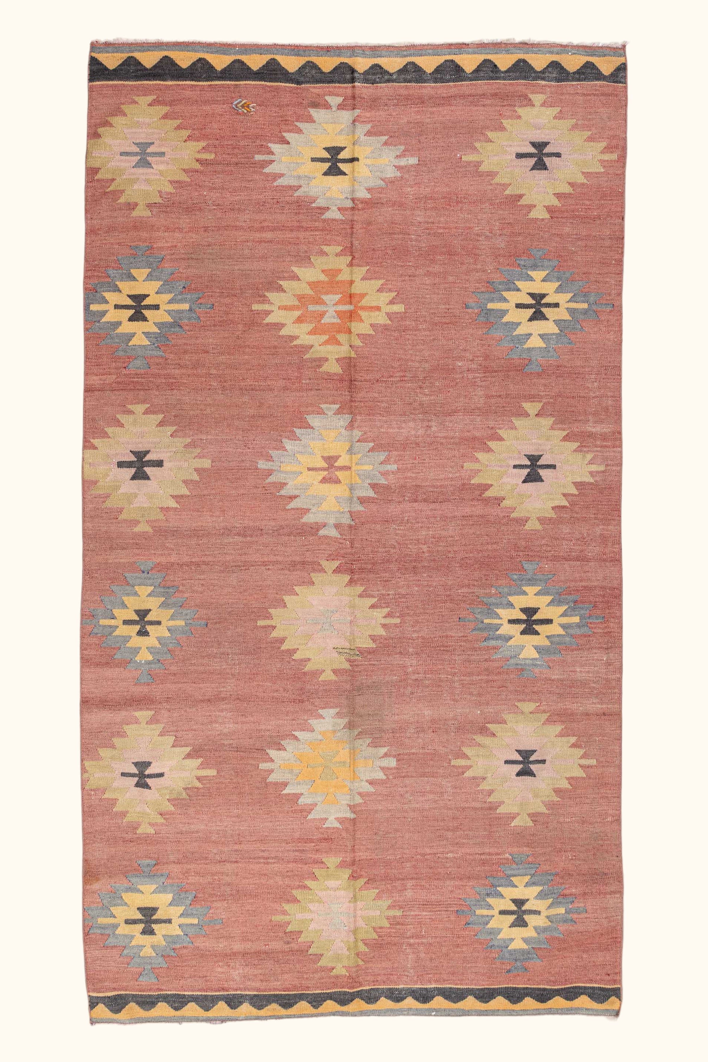 AFYON Vintage Kelim Teppich 255cm x 140cm - Wild Heart Free Soul