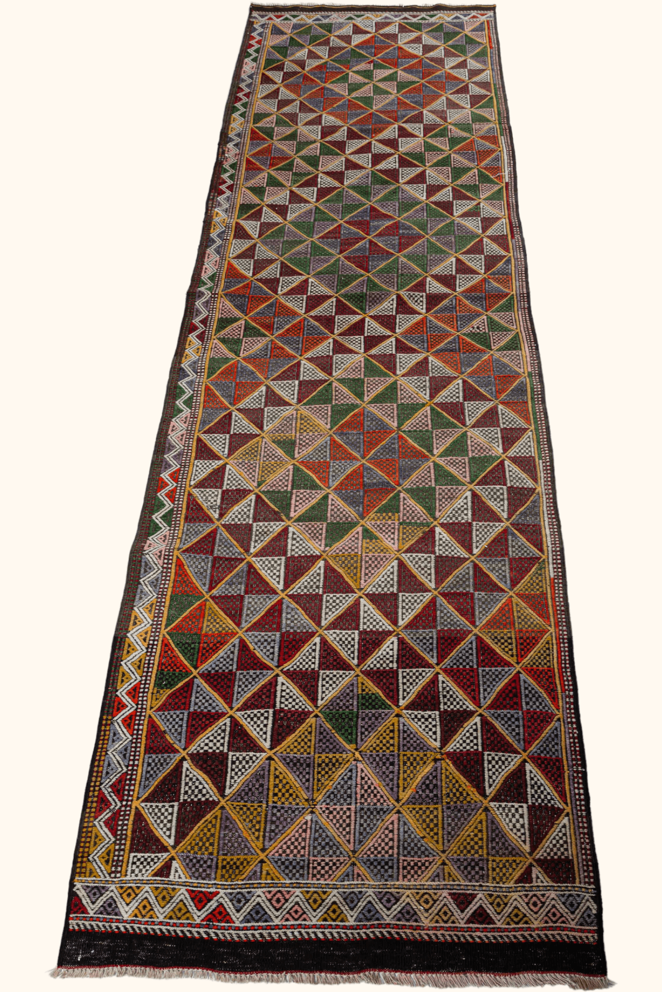KAZAK Vintage Kelim Teppich 306x82cm - Wild Heart Free Soul