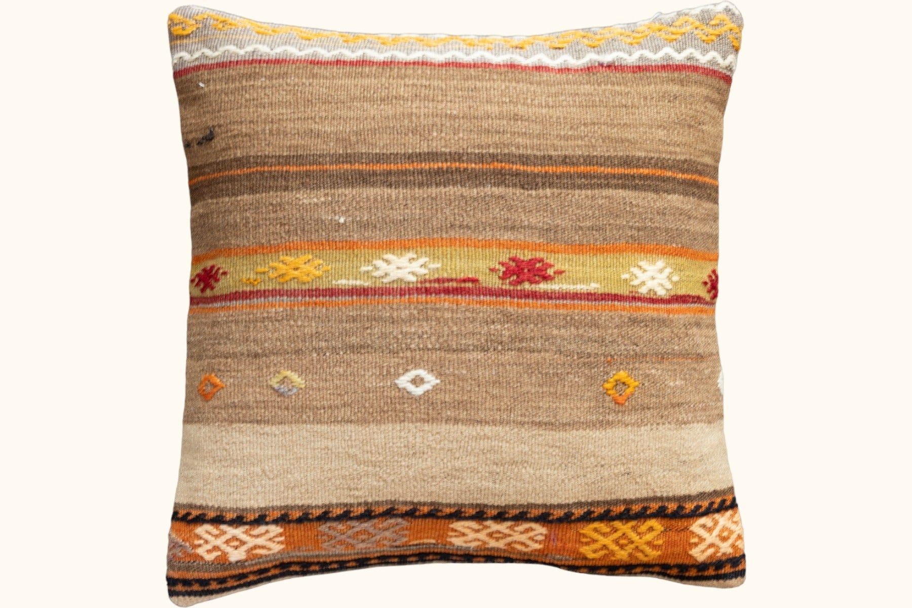 Kelim Kissen Defne (Kamelhaar) 50x50cm - Wild Heart Free Soul