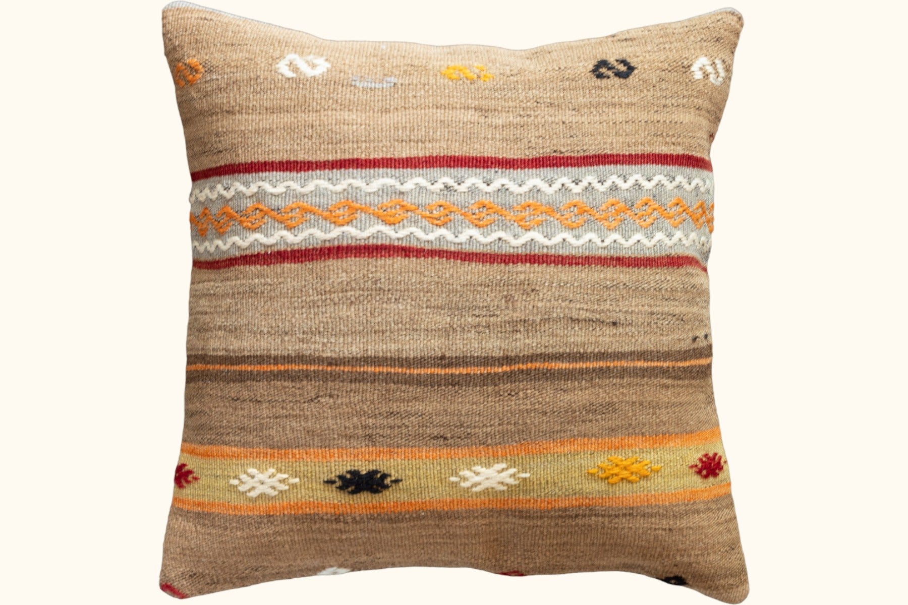 Kelim Kissen Dilek (Kamelhaar) 50x50cm - Wild Heart Free Soul