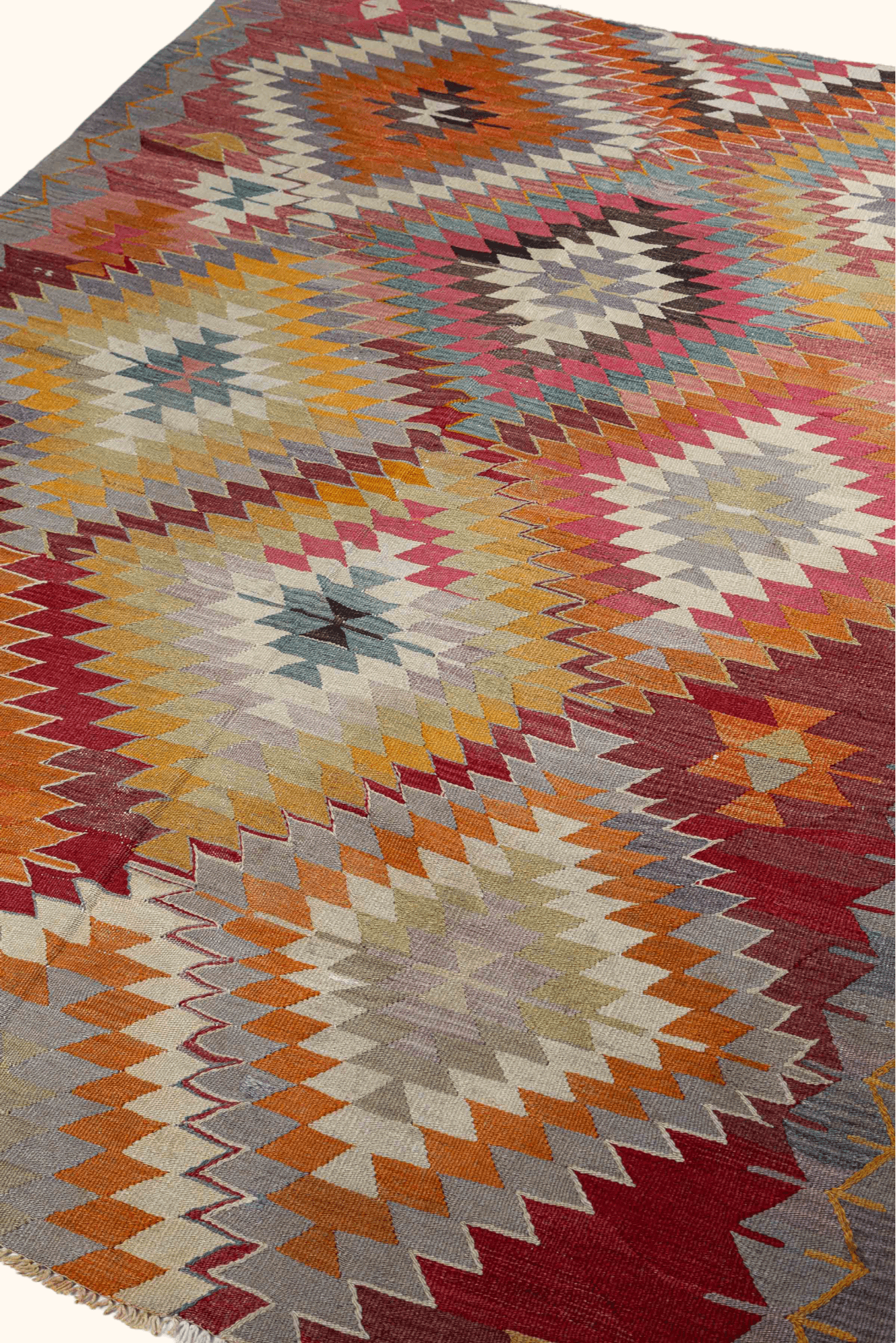 KOPRUBASI Vintage Kelim Teppich 221cm x 155cm - Wild Heart Free Soul