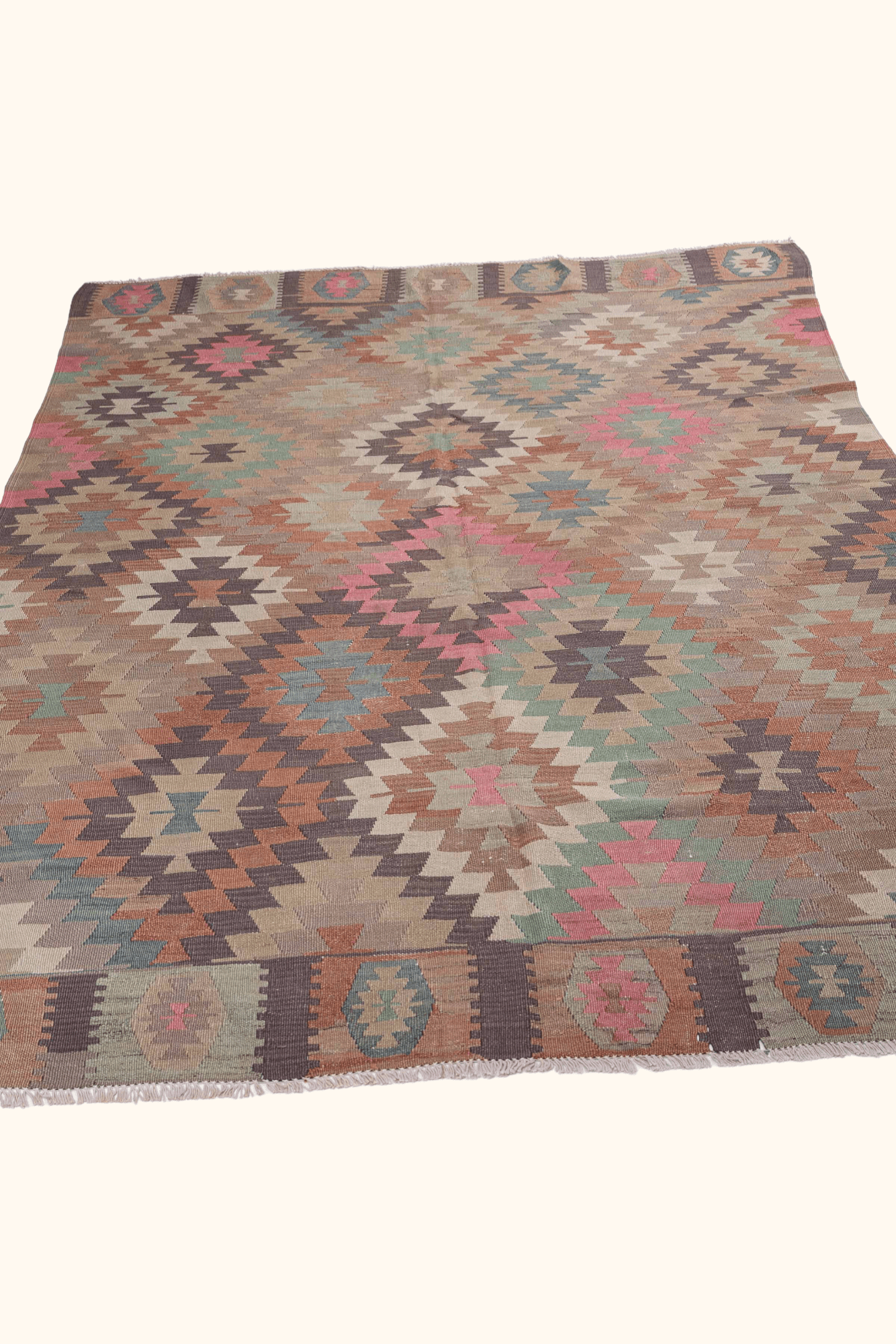 KOPRUBASI Vintage Kelim Teppich 236cm x 170cm - Wild Heart Free Soul