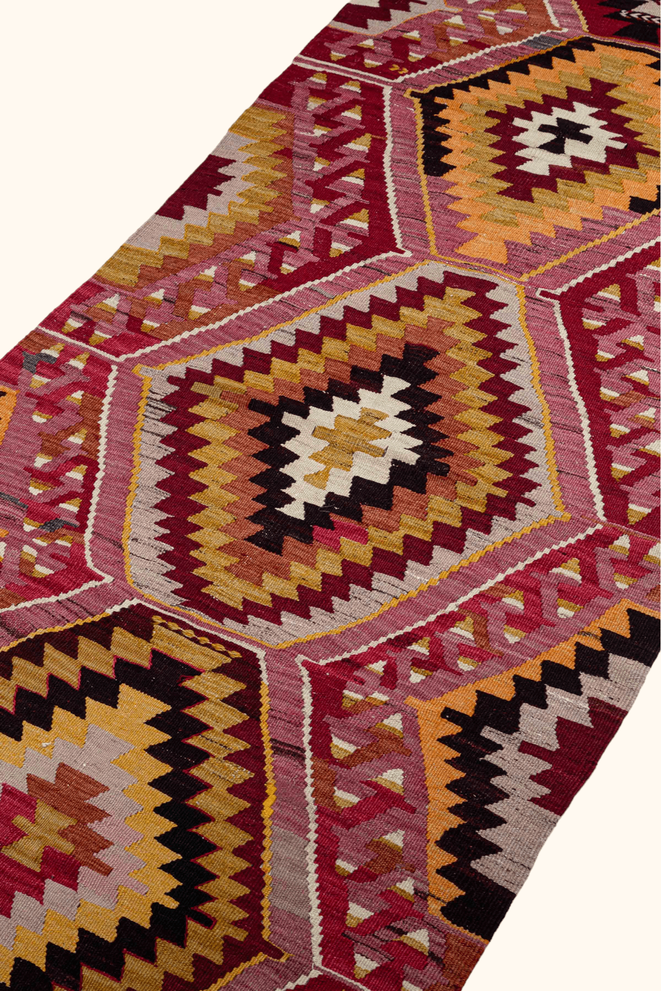 KOPRUBASI Vintage Kelim Teppich 251cm x 85cm - Wild Heart Free Soul