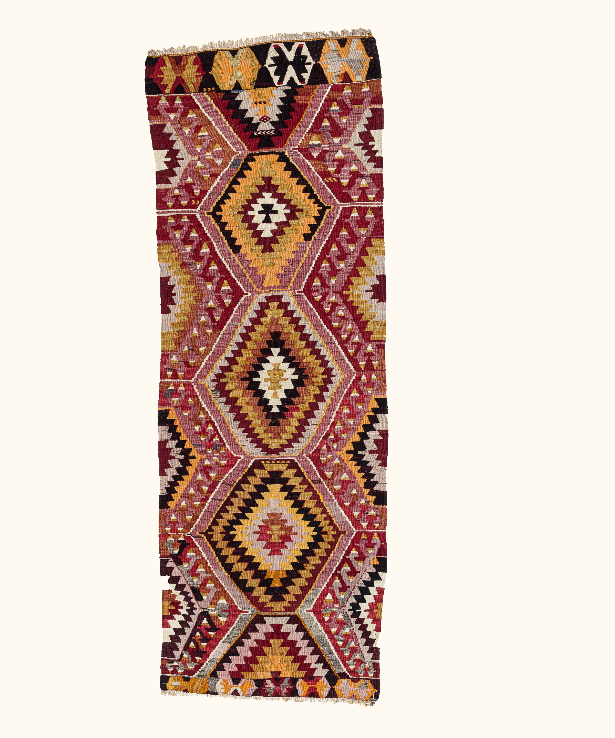 KOPRUBASI Vintage Kelim Teppich 251cm x 85cm - Wild Heart Free Soul