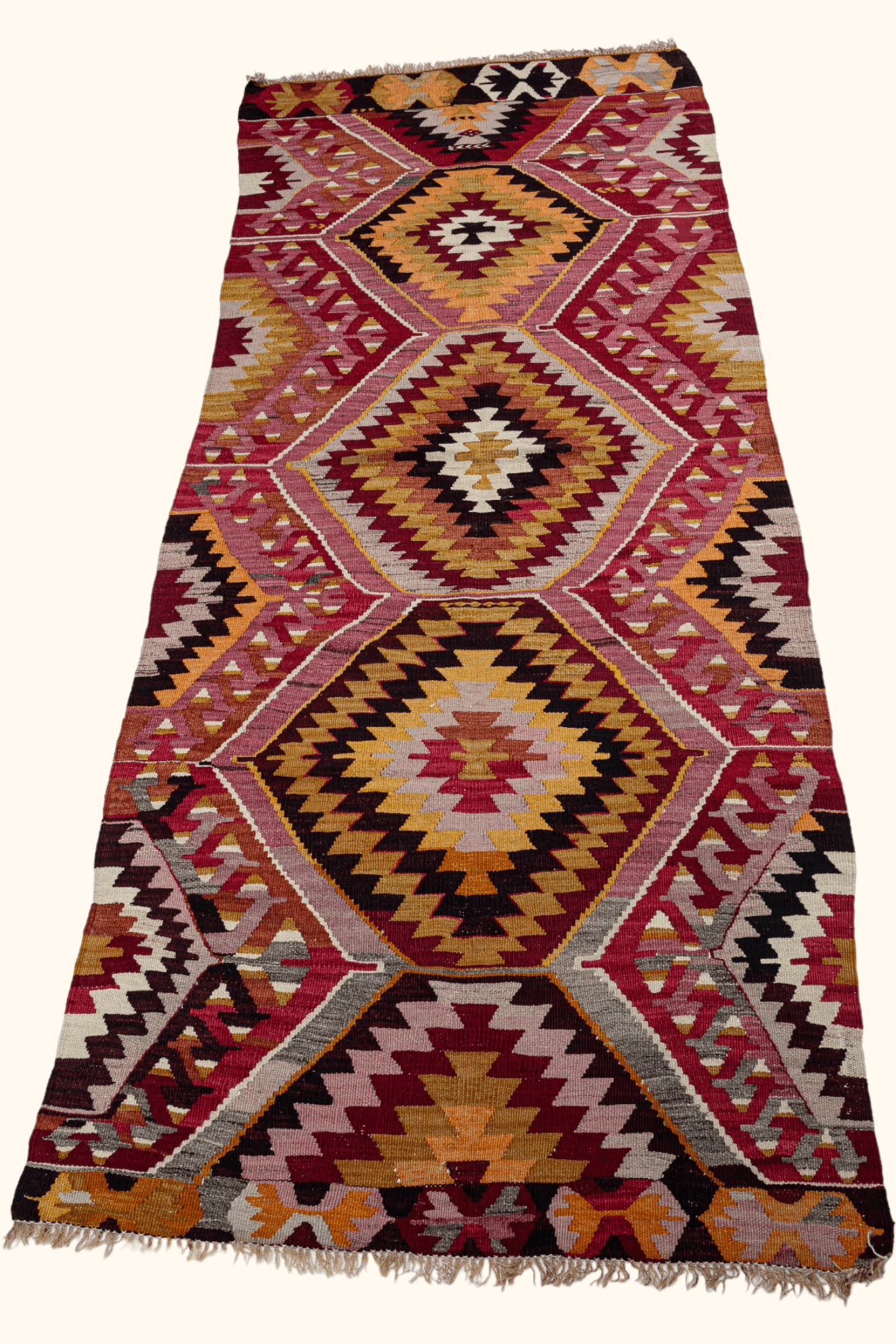 KOPRUBASI Vintage Kelim Teppich 251cm x 85cm - Wild Heart Free Soul