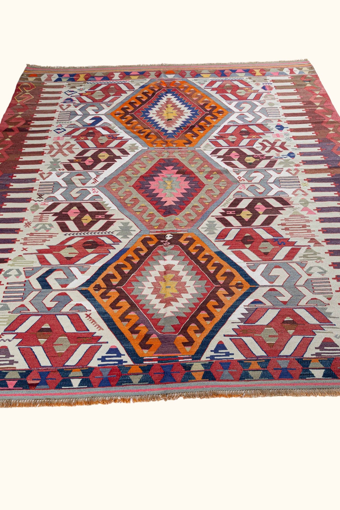 KOPRUBASI Vintage Kelim Teppich 262cm x 180cm - Wild Heart Free Soul