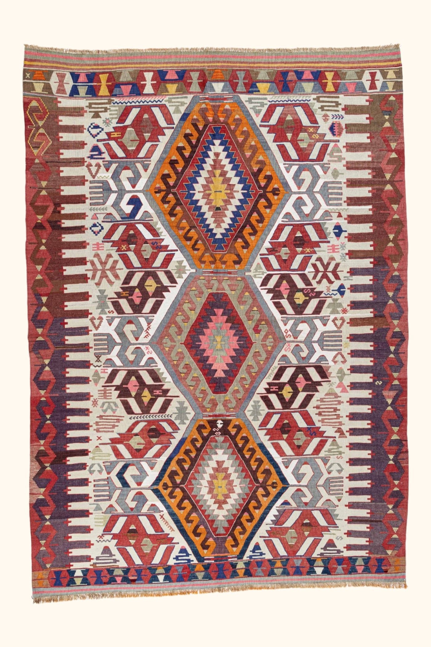 KOPRUBASI Vintage Kelim Teppich 262cm x 180cm - Wild Heart Free Soul