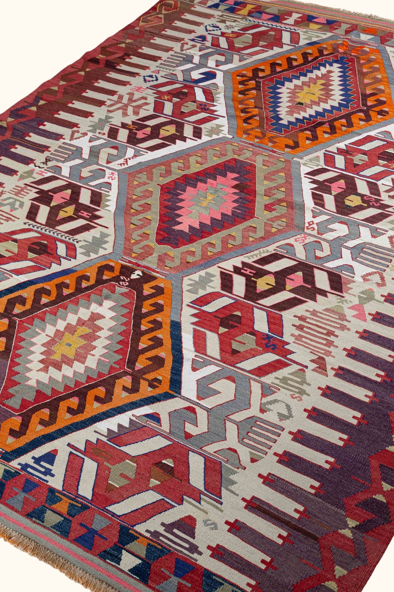 KOPRUBASI Vintage Kelim Teppich 262cm x 180cm - Wild Heart Free Soul