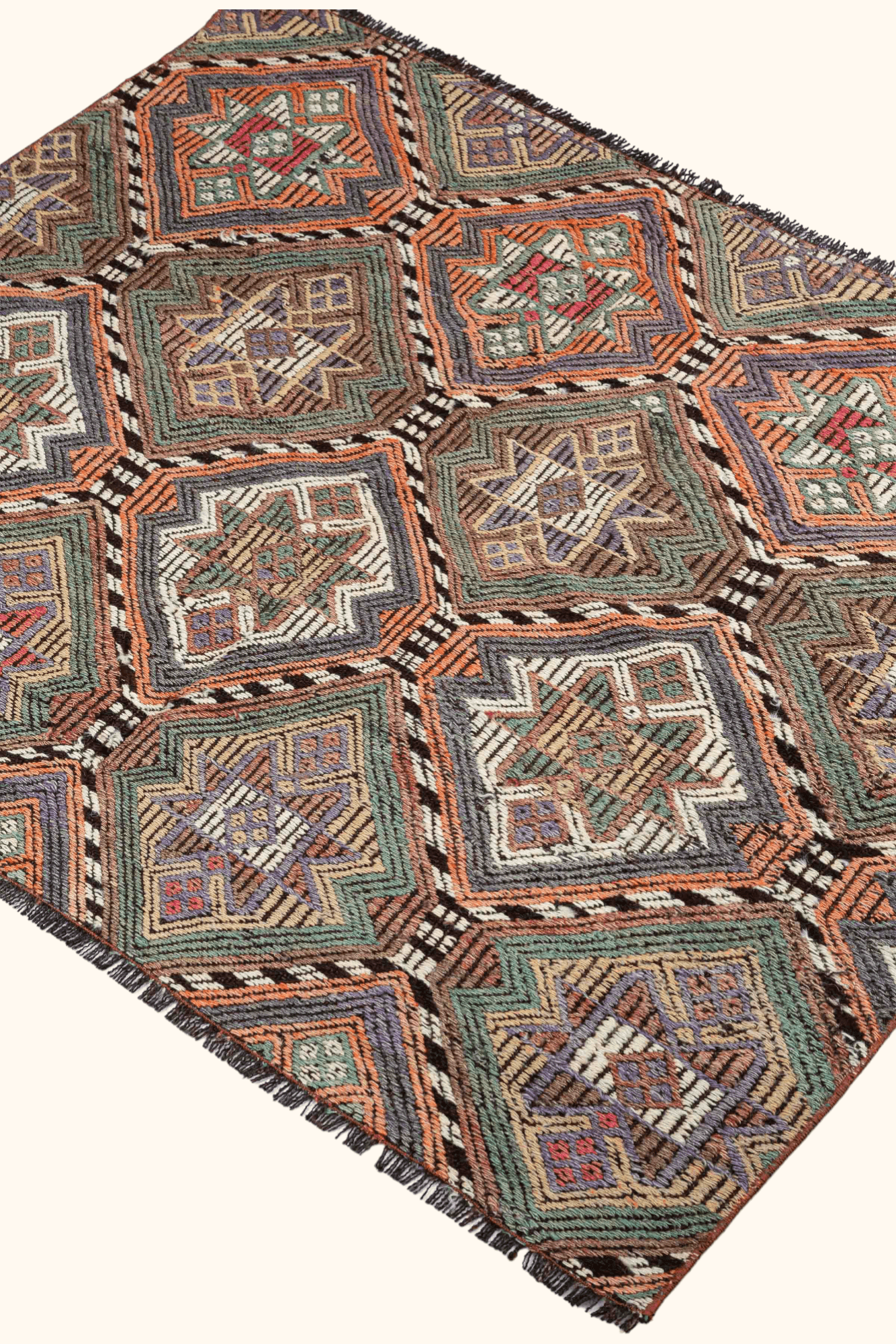 MUT CICIM Vintage Kelim Teppich 119cm x 98cm - Wild Heart Free Soul