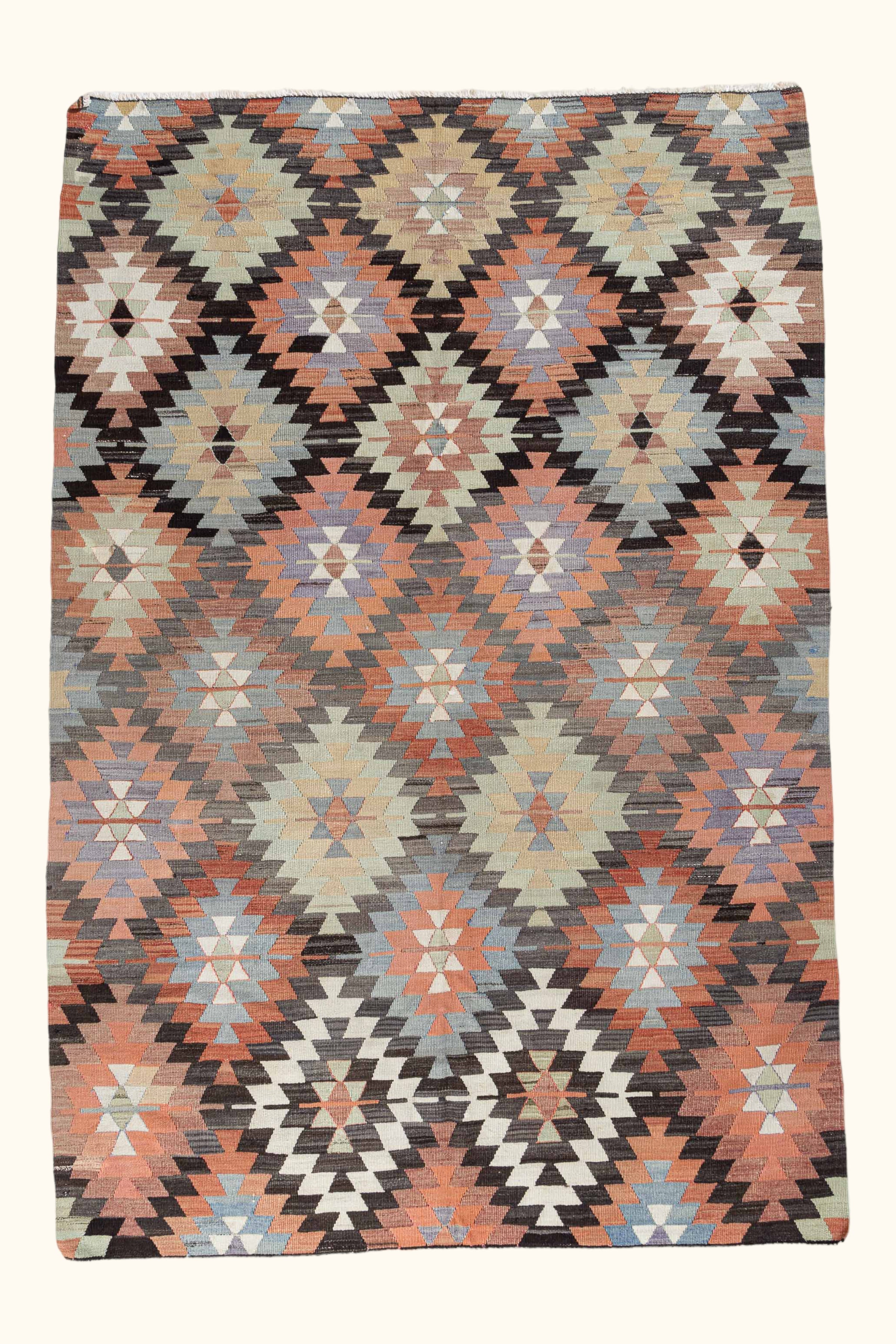 SEYITGAZI Vintage Kelim Teppich 263cm x 175cm - Wild Heart Free Soul