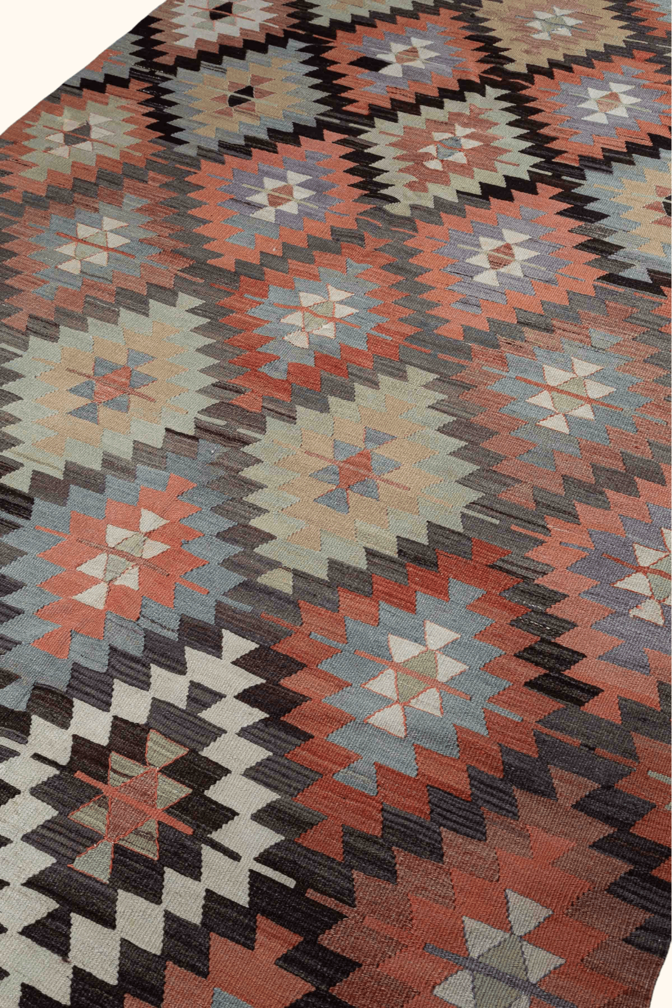 SEYITGAZI Vintage Kelim Teppich 263cm x 175cm - Wild Heart Free Soul