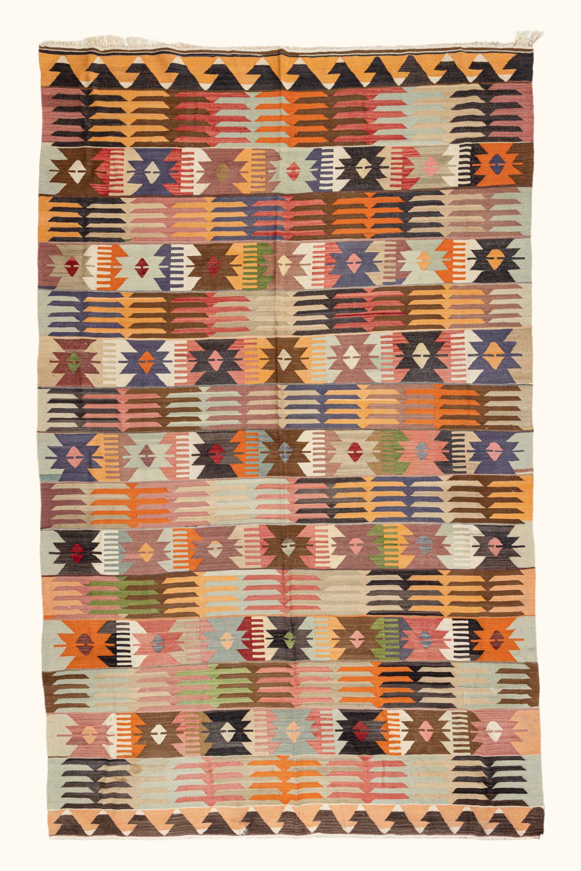 TAVAS Vintage Kelim Teppich 318cm x 192cm - Wild Heart Free Soul