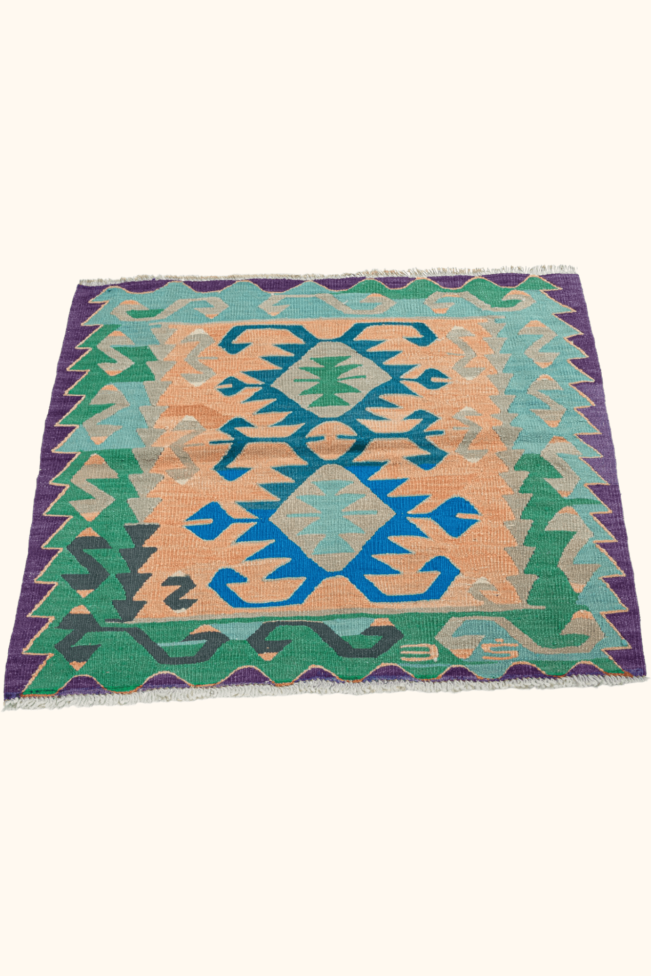 USAK Vintage Kelim Teppich 88cm x 84cm - Wild Heart Free Soul