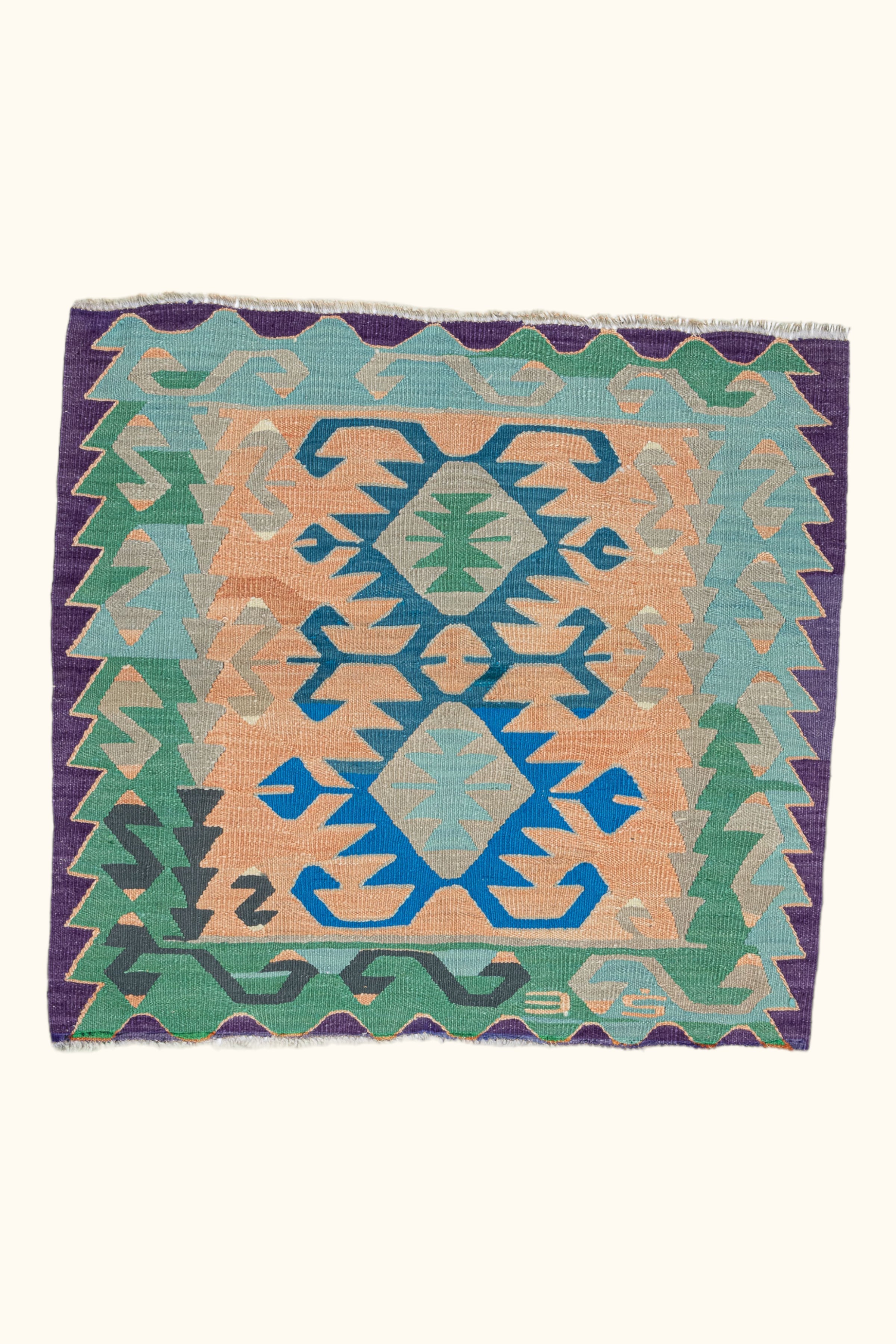 USAK Vintage Kelim Teppich 88cm x 84cm - Wild Heart Free Soul