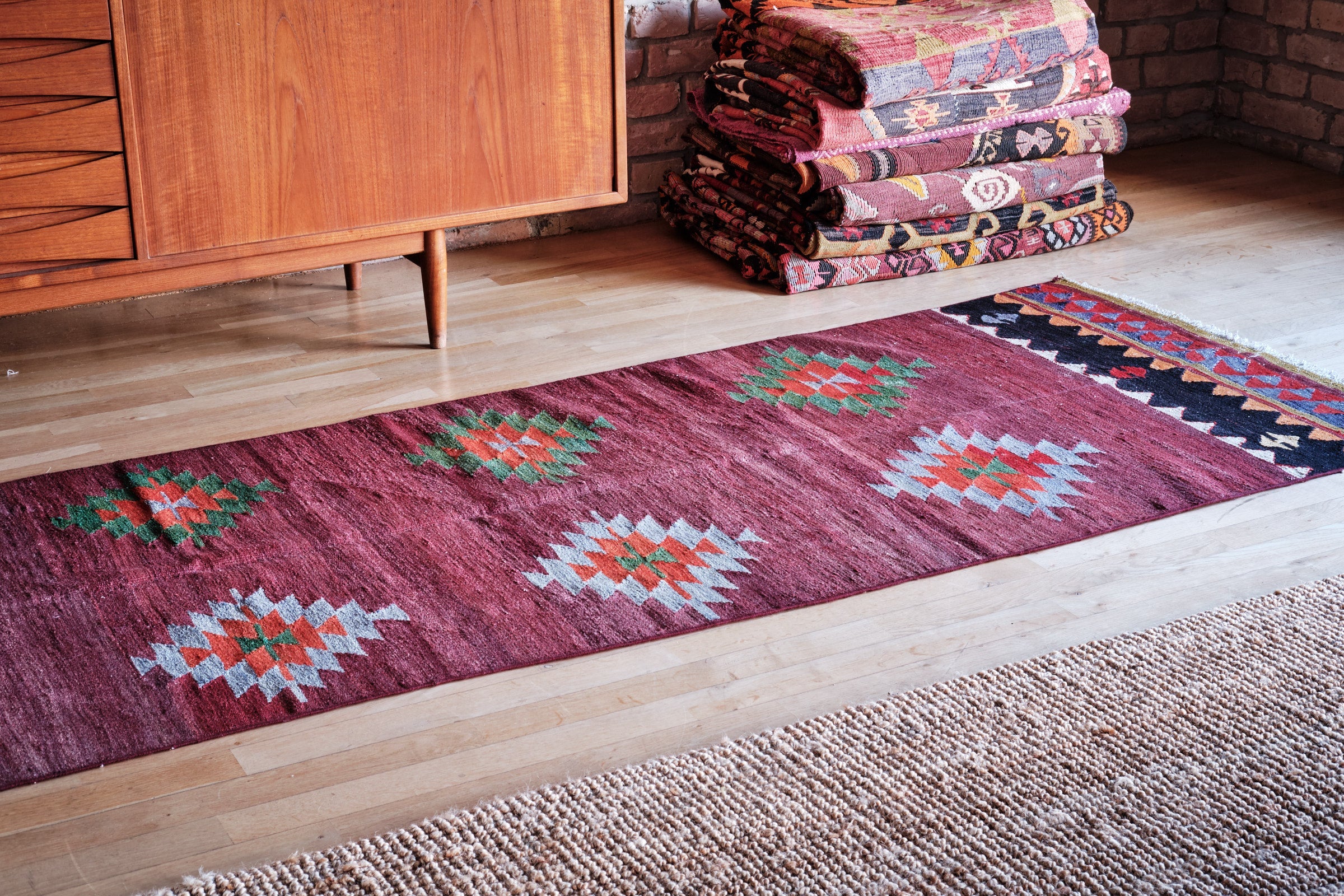 Vintage Kilim Afyon 336x87cm - Wild Heart Free Soul