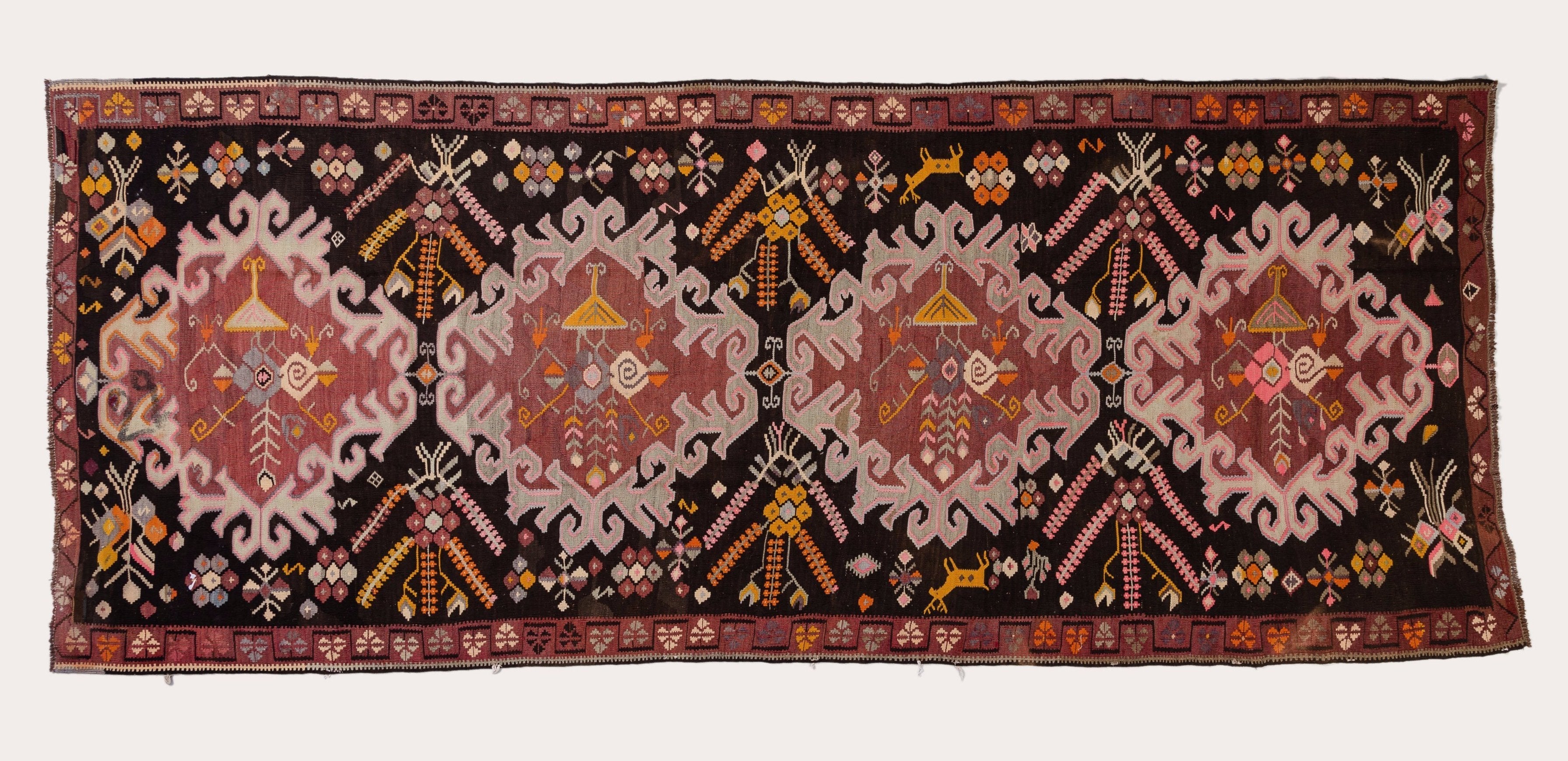 Vintage Kilim Läufer 1940s Kars 305x130 cm - Wild Heart Free Soul