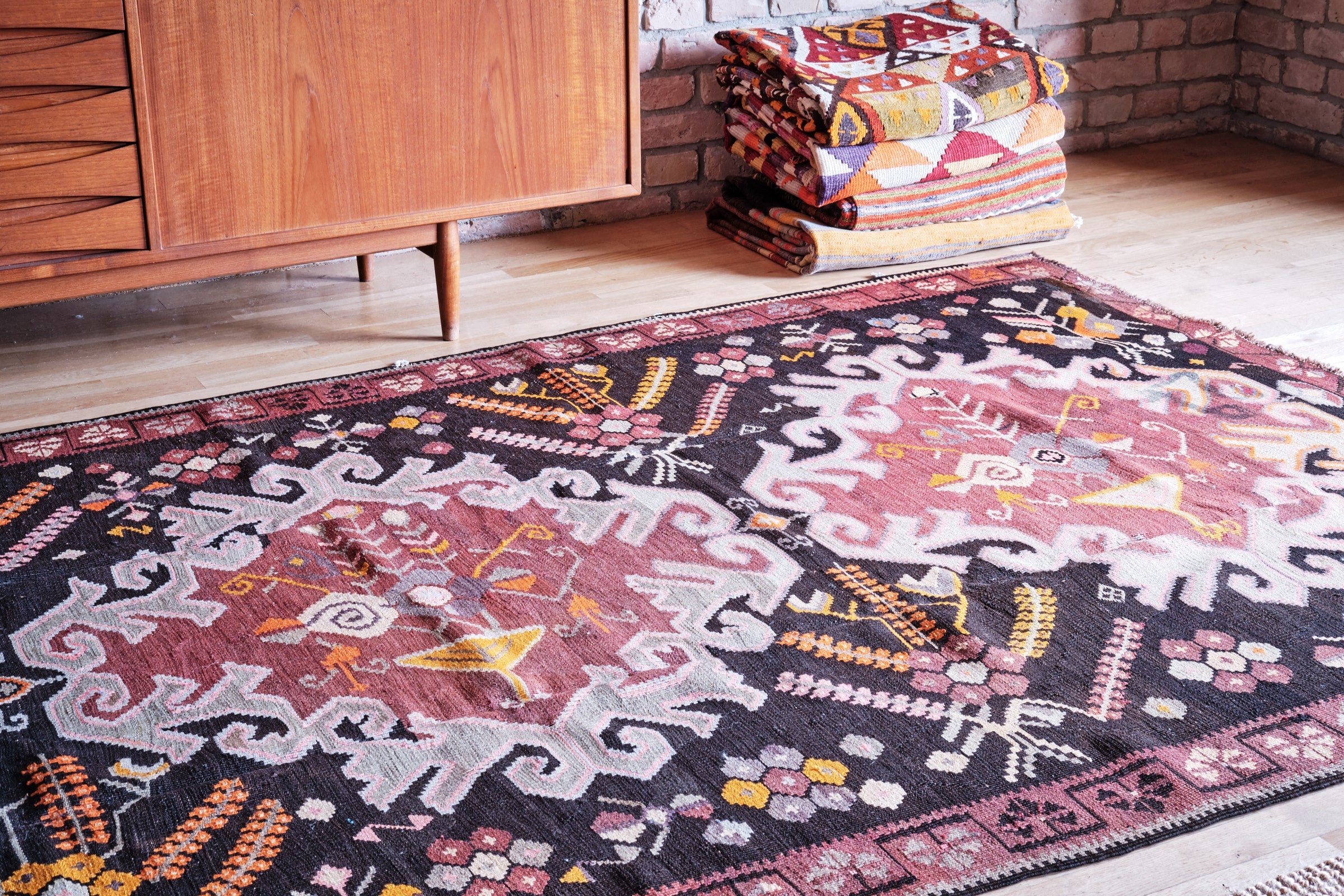 Vintage Kilim Läufer 1940s Kars 305x130 cm - Wild Heart Free Soul