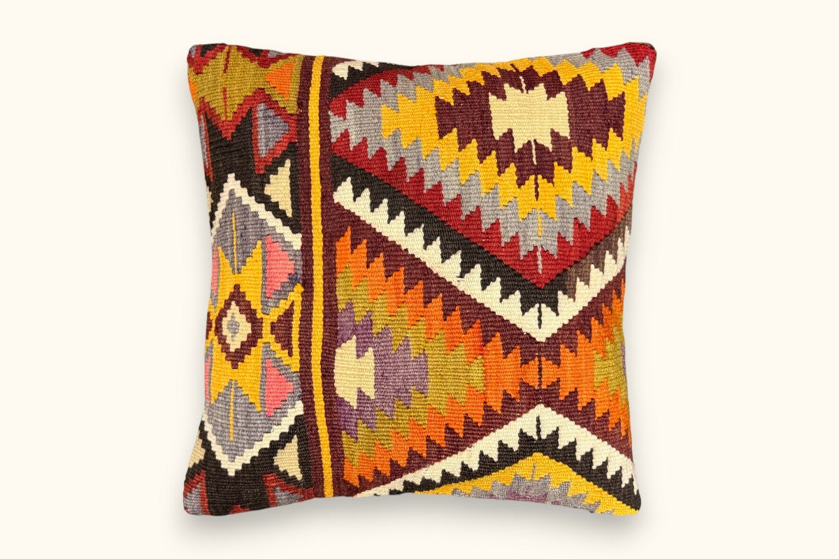 MAHINUR Vintage Kelim Kissen 40x40cm