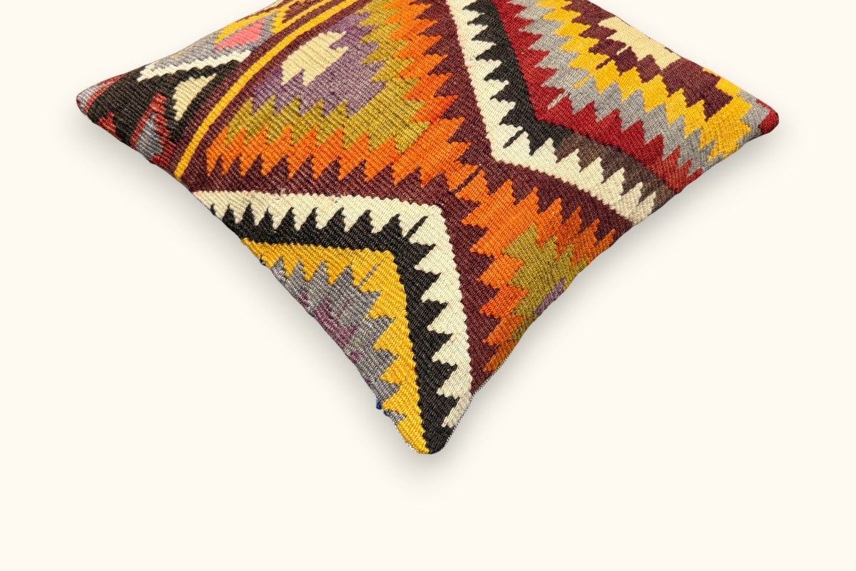 MAHINUR Vintage Kelim Kissen 40x40cm