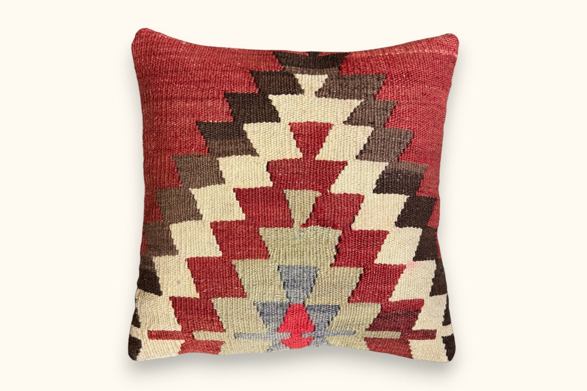 YAGMUR Vintage Kilim Cushion 40x40cm