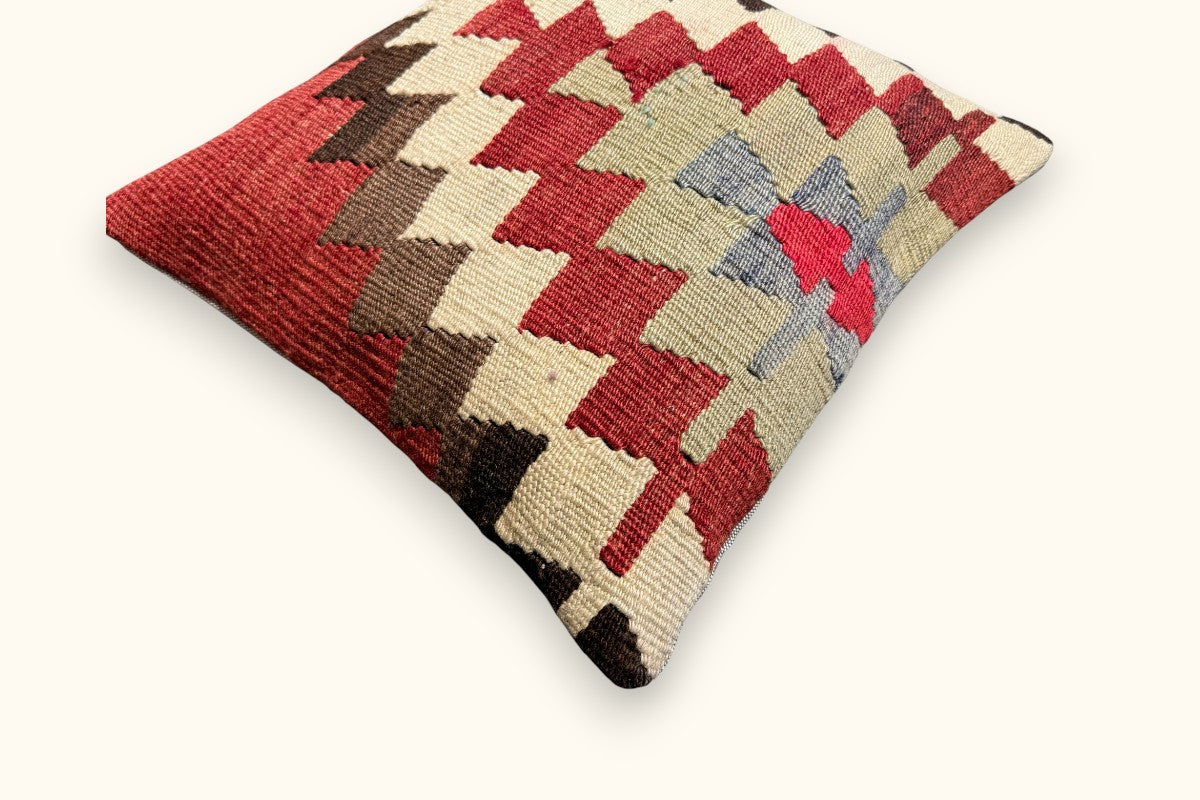 YAGMUR Vintage Kilim Cushion 40x40cm