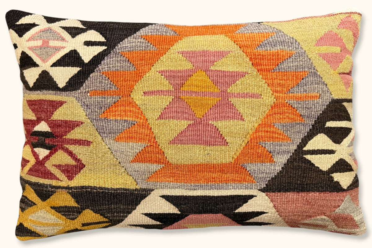 DERIN Vintage Kelim Kissen 60x40cm
