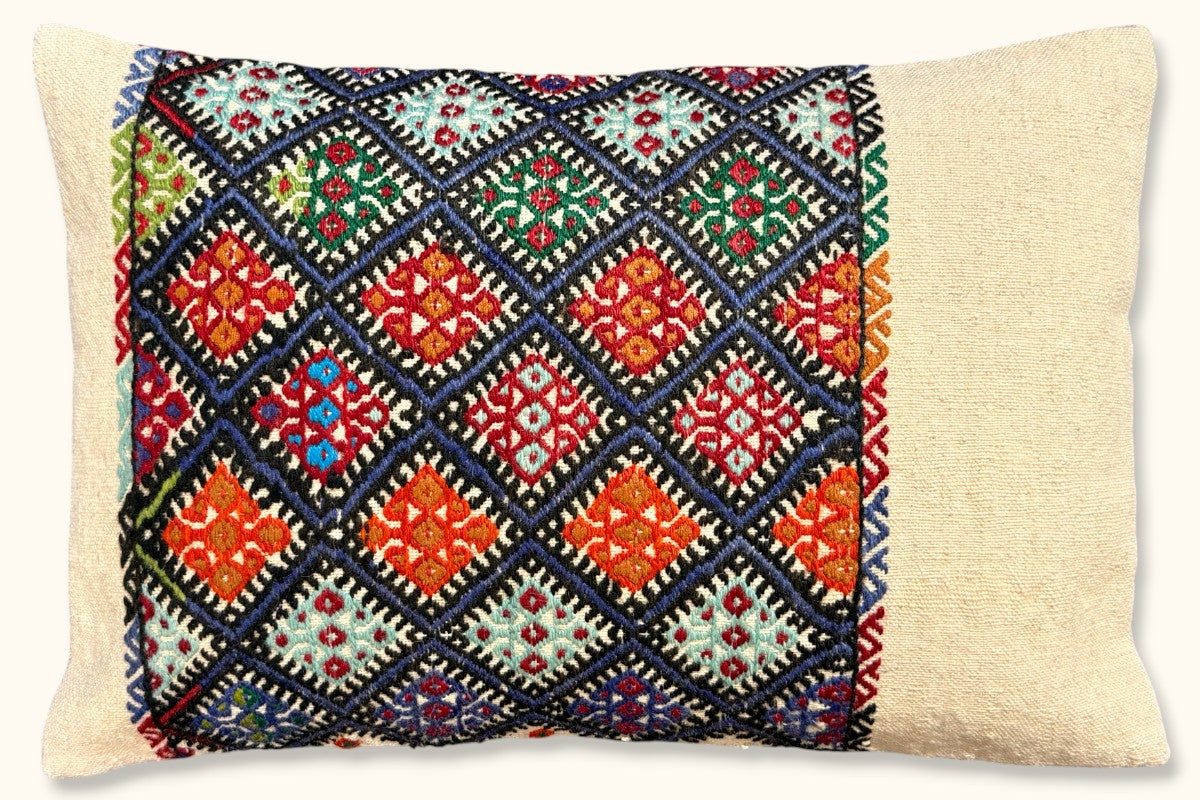 LEYLA Vintage Kelim Kissen 60x40cm