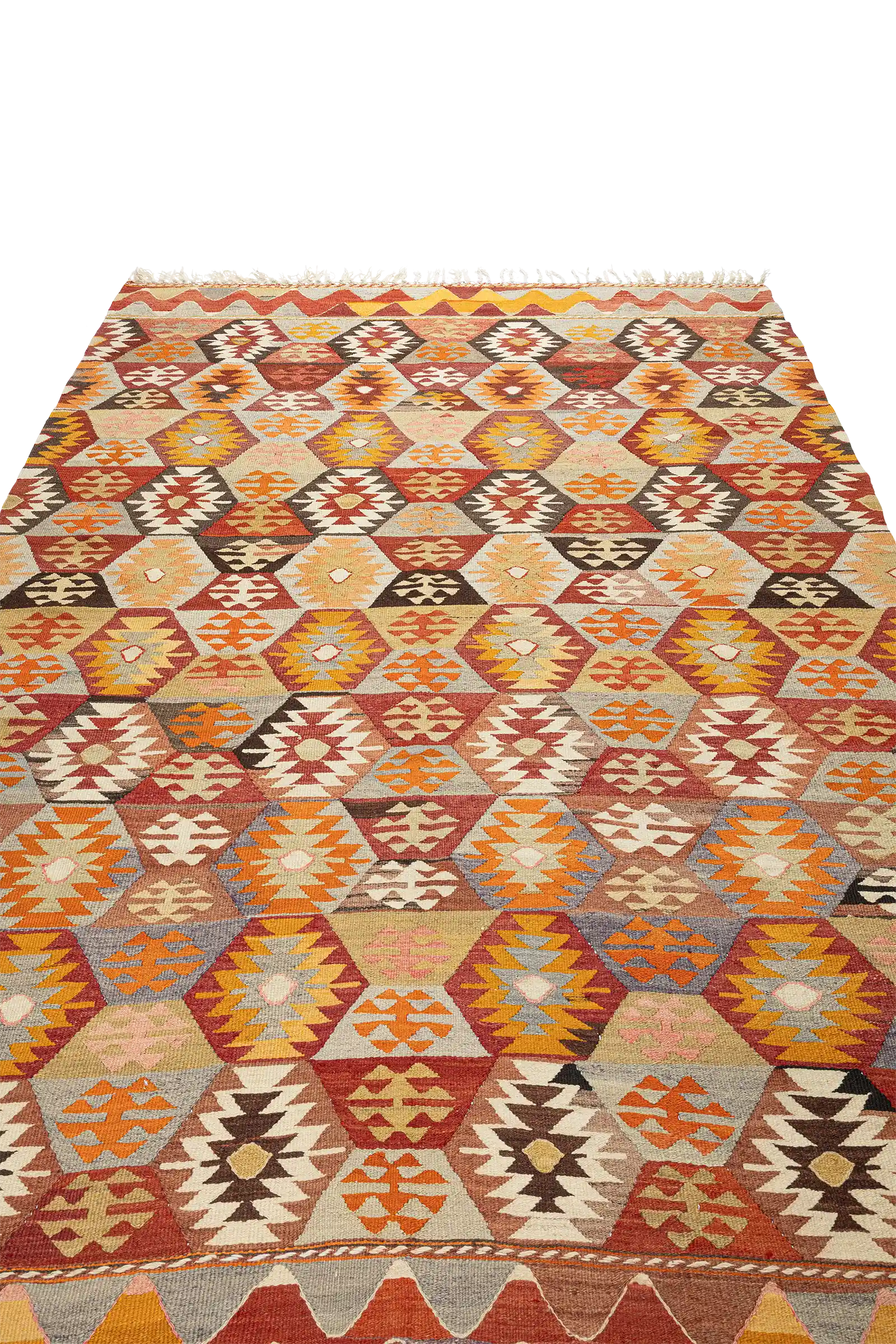 Perspektivische Ansicht – die kleinteilige Musterung wirkt aus der Tiefe wie ein Mosaik aus geometrisch gefassten Farbeinheiten