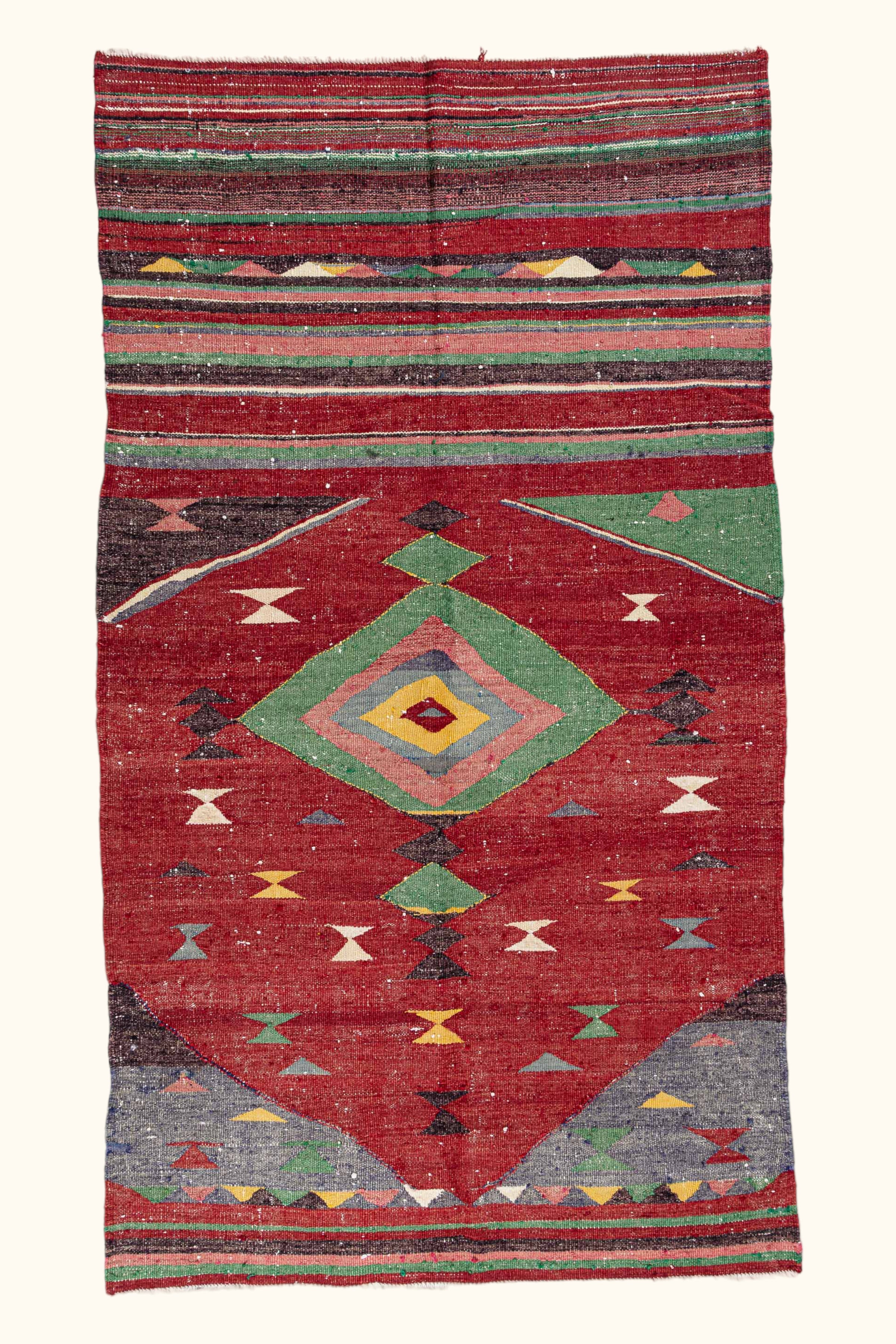 DAZKIRI AFYON Vintage Kelim Teppich 257cm x 143cm - Wild Heart Free Soul