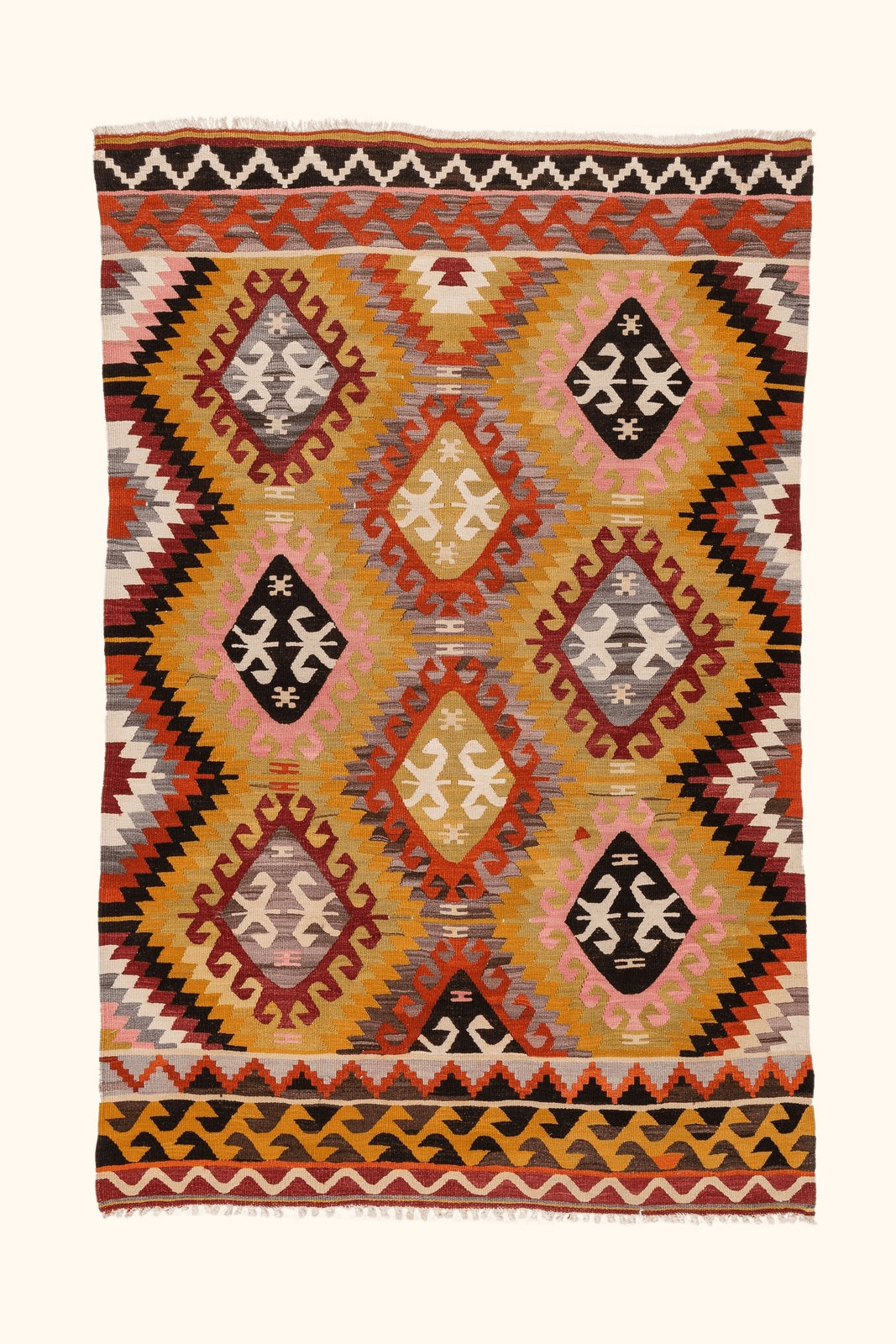 Vintage Kilim 1960s, Tavas/Anatolia (233x153cm) - Wild Heart Free Soul